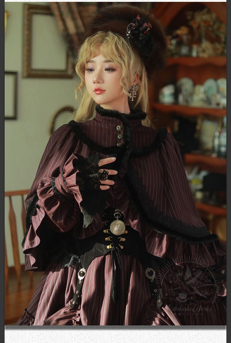 (Buyforme)Star Box Design～Gothic Lolita Embroidery Stripe Lolita OP   
