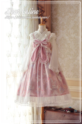 Dear Celine~Sakura Rabbit High Waist Wa Lolita JSK S pink 