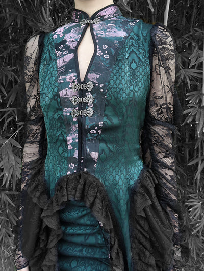 Blood Supply~Lustful Snake~Chinese Qi Lolita Lace Cheongsam Top   