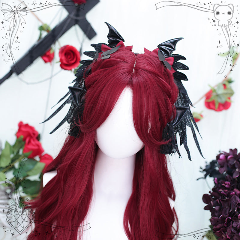 Dalao Home~Dragon Dream~Long Curly Wine Red Cool Wig   