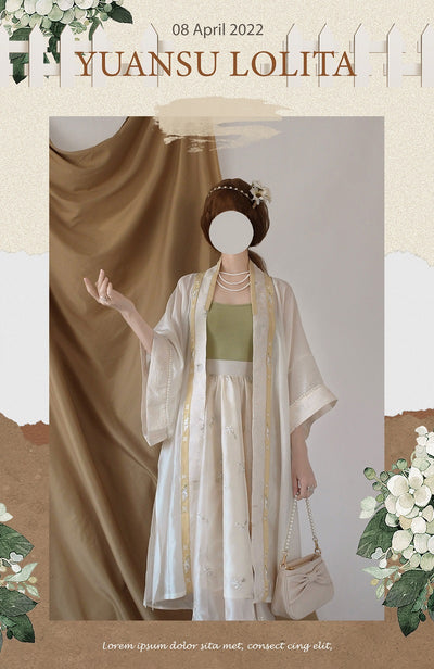 YuanSu~Embroidered Adjustable A-Line Lolita Skirt   