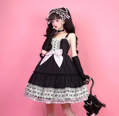 (Buyforme)Eye of  White Crow~Dairy Lolita Dress Hot Girl JSK black and purple long S 
