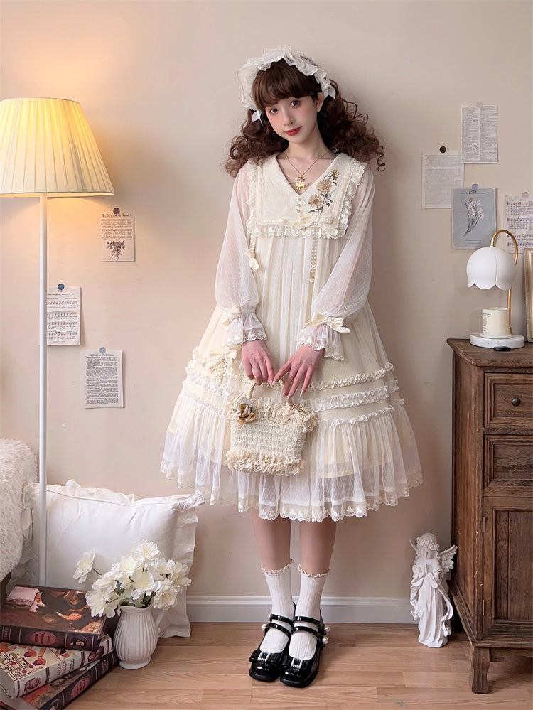 Letters from Unknown Star - Sunflower Diary - Spring Lolita Dress Long Sleeve OP