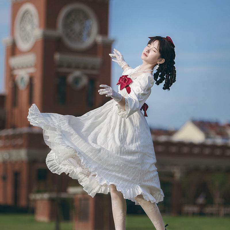 With PUJI - Romantic Dating - Halter Neckline Lolita OP Dress