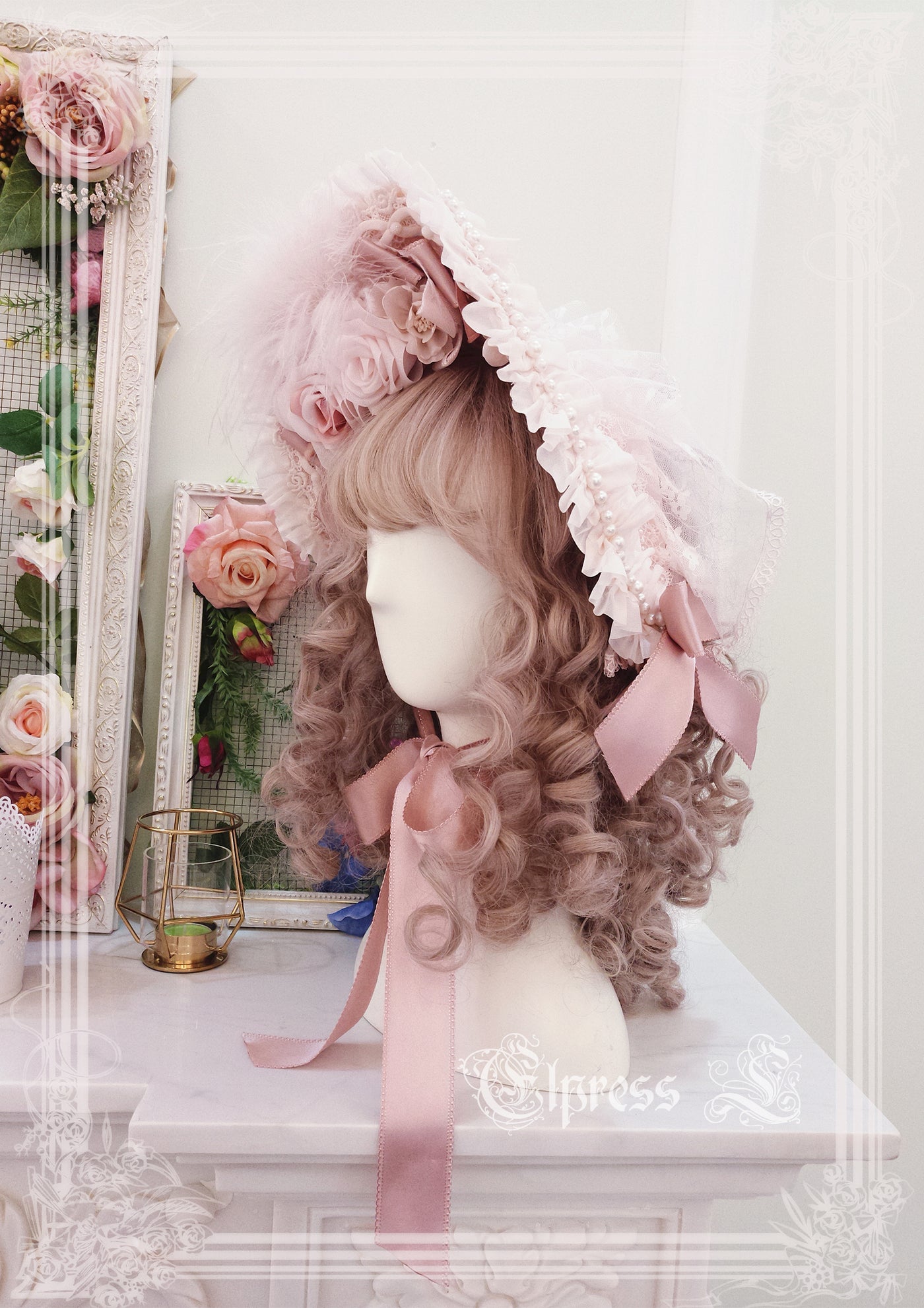 Elpress L～Wedding Lolita Floral Headdress BNT Veil   
