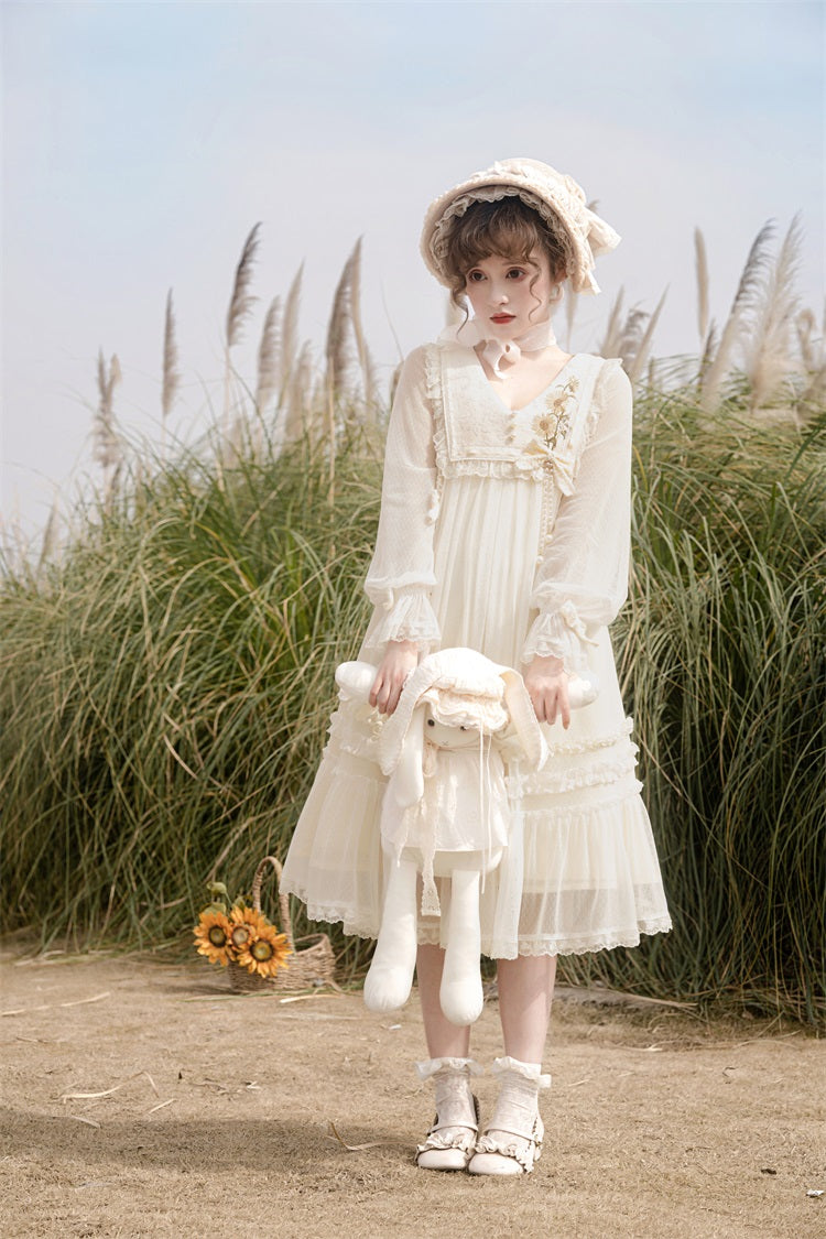 Letters from Unknown Star - Sunflower Diary - Spring Lolita Dress Long Sleeve OP