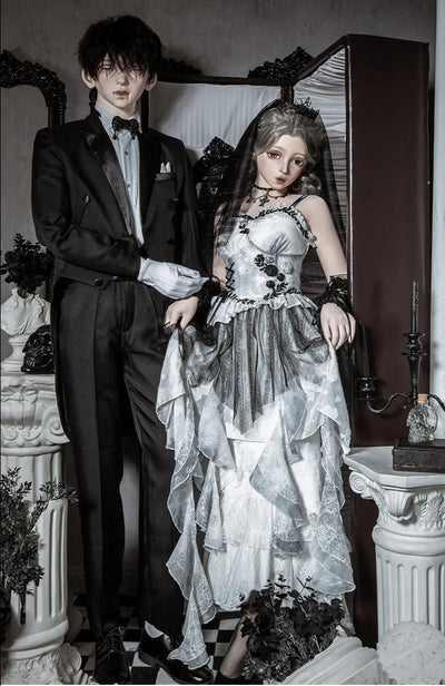 With PUJI~Never Rot Bones~Gothic Bride Mermaid JSK Dress   