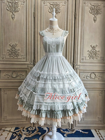 Alice Girl~Camellia Blooms~Elegant Lolita JSK Dress S green 