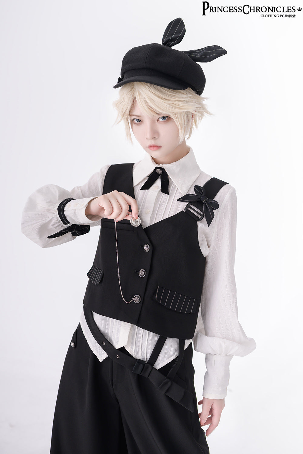 Princess Chronicles - Secret Morning News - Vintage Ouji Lolita Vest Blouse Bloomers