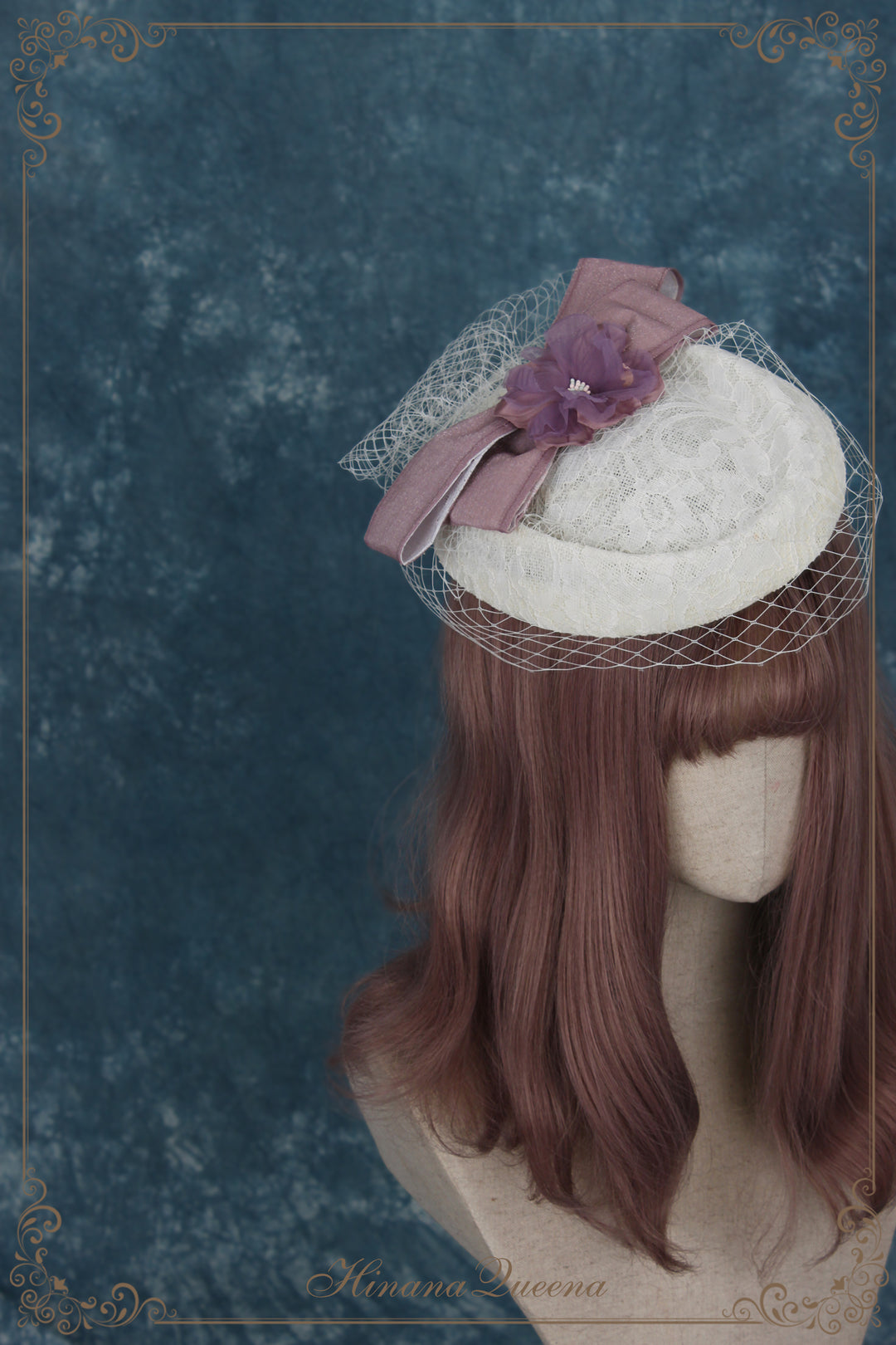 Hinana Queena~Chinese Style Lolita Lace Hat M（56-58cm/22-22.8inches） purple 