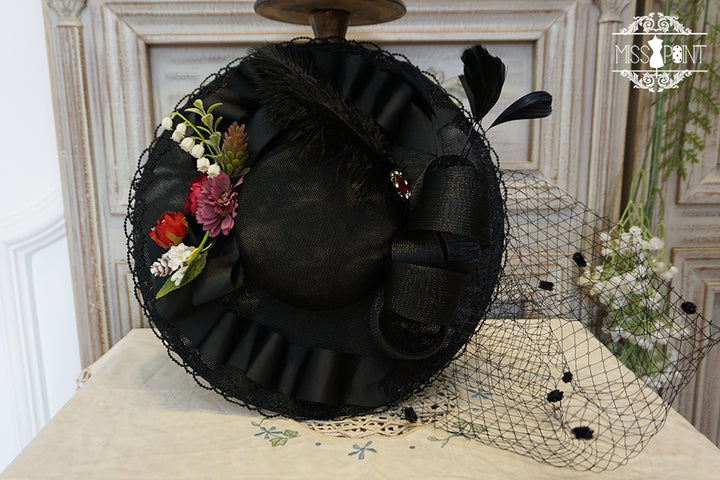 Miss point~Sally's Garden~Country Lolita Straw Top Hat   