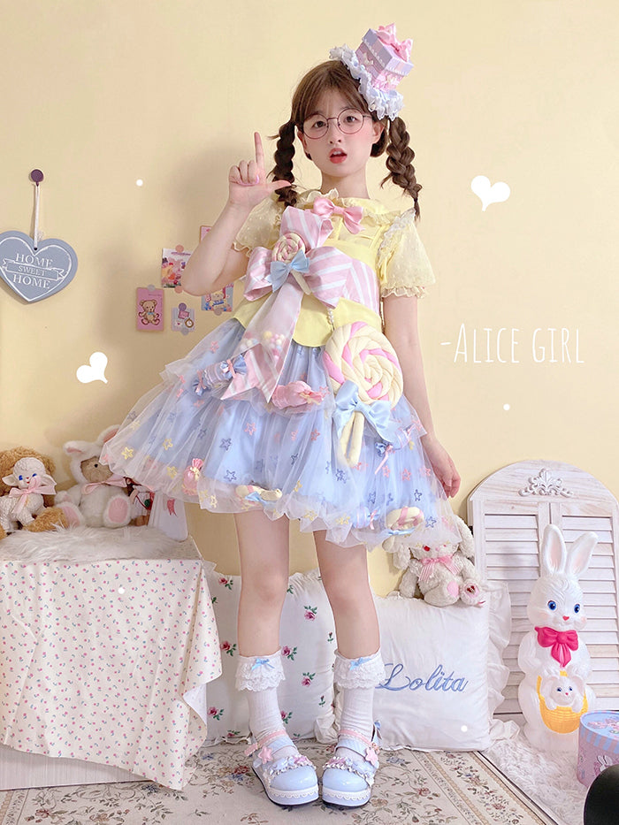 Alice Girl~Rainbow Candy Kawaii Lolita JSK Dress   
