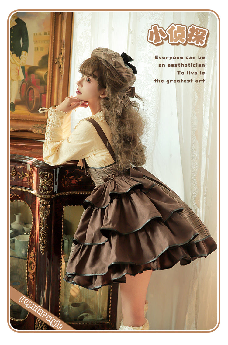 Honey Machine~Little Detective~Gothic Punk Lolita Salopette   