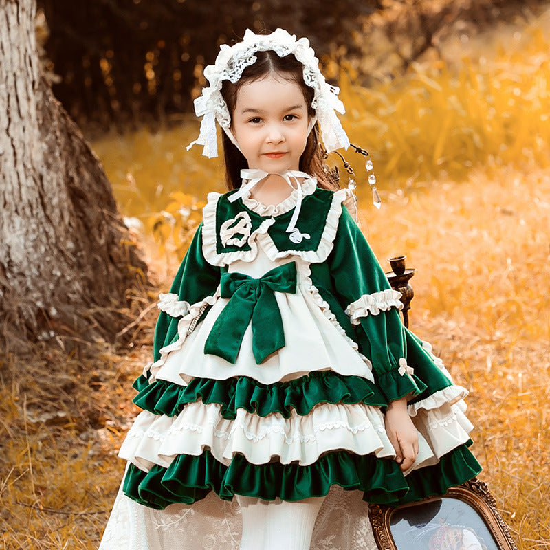 Kid Lolita Winter Princess Veklvet  Dress   