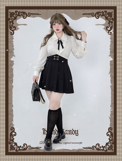 Hard Candy~Plus Size Lolita French Vintage Wind Coat and SK XL black SK 