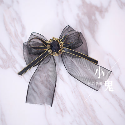 Xiaogui~Gothic Accessories Lolita Bow KC Hairclip No.10 retro black diamond fish mouth clip  