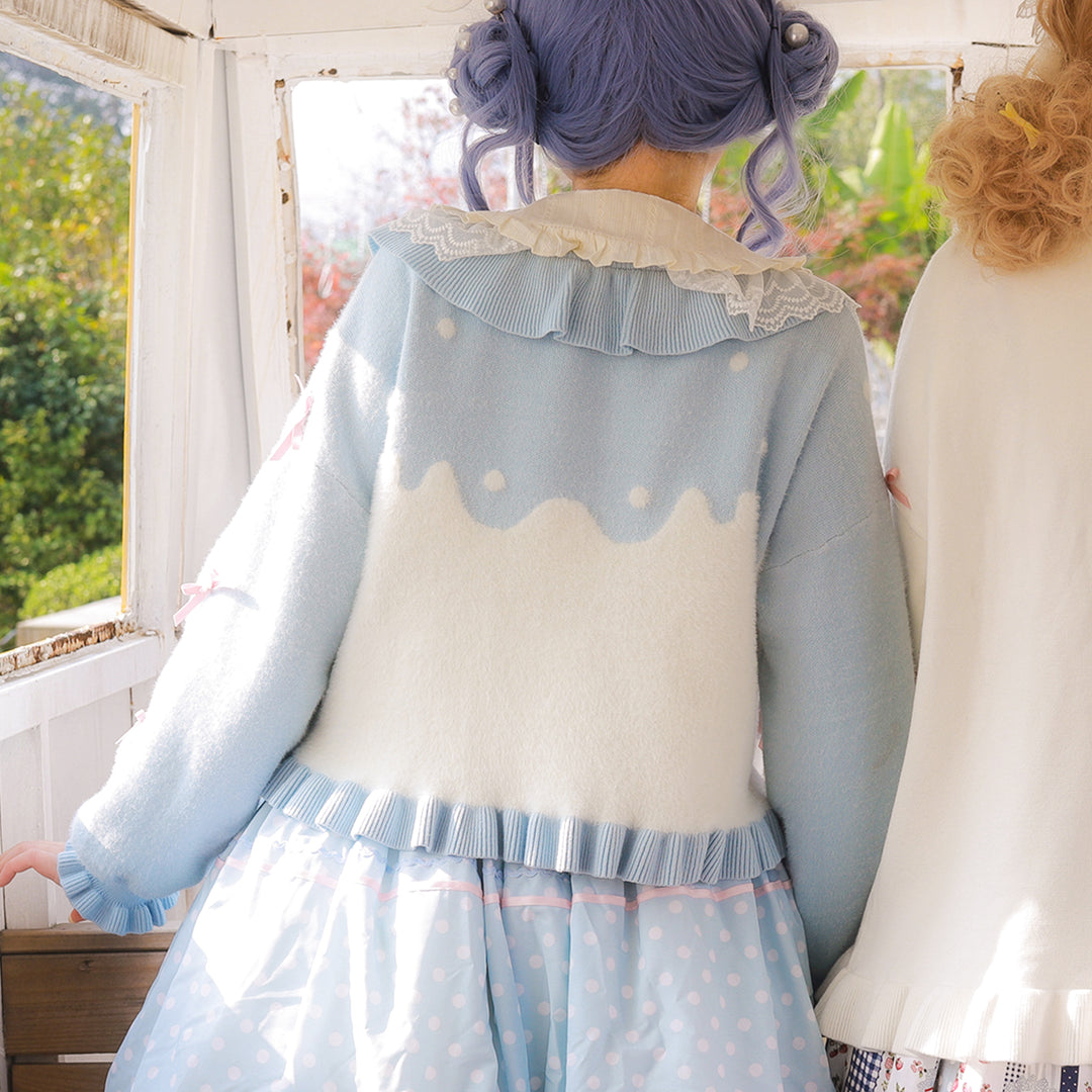 MIST~Beating Heart~Sweet Lolita Thick Sweater Coat Puff Sleeve   