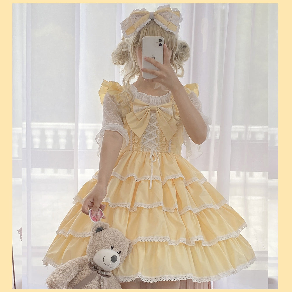 (BuyForMe) Ilovexiaolu~Princess Tata Kawaii Solid Color Lolita JSK