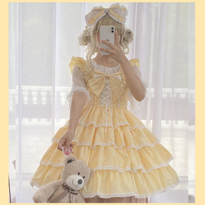 (BuyForMe) Ilovexiaolu~Princess Tata Kawaii Solid Color Lolita JSK   