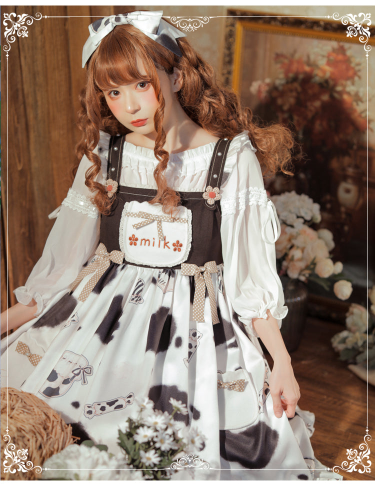 Eieyomi- Sweet Milk Candy~Kawaii Lolita JSK   