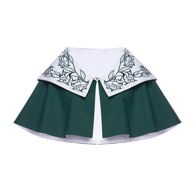 Youpairui - Lobnya - Gothic Nun Lolita Green OP Dress Set A short cloak
