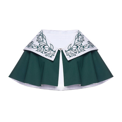 Youpairui~Lobnya~Gothic Nun Lolita Green OP Dress Set A short cloak 