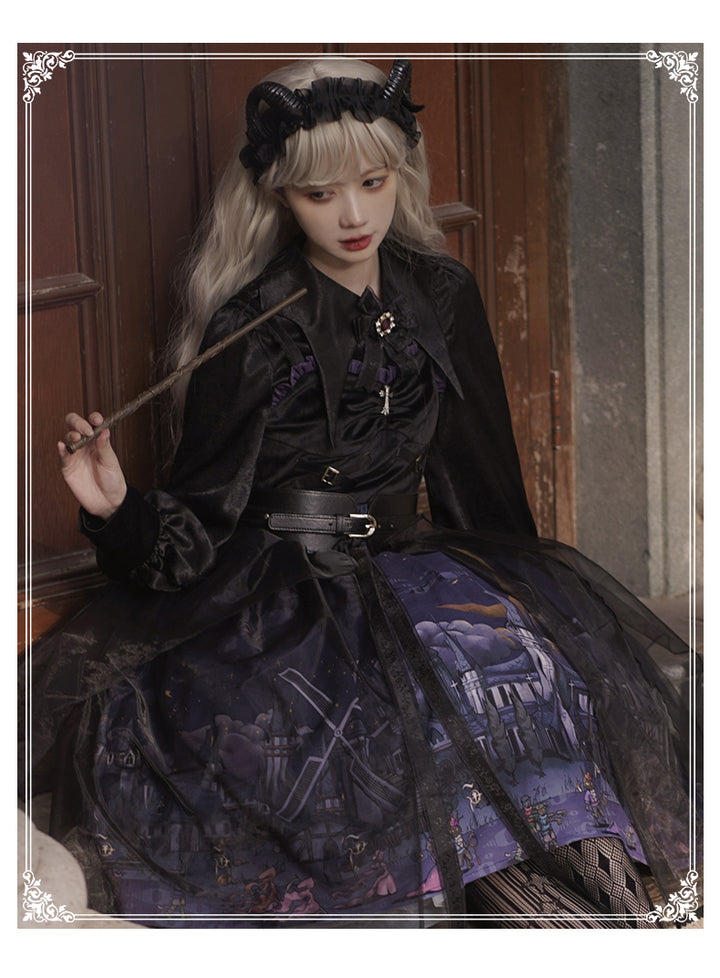 YingLuoFu~Witchville Halloween Gothic Lolita Jumper Dress   