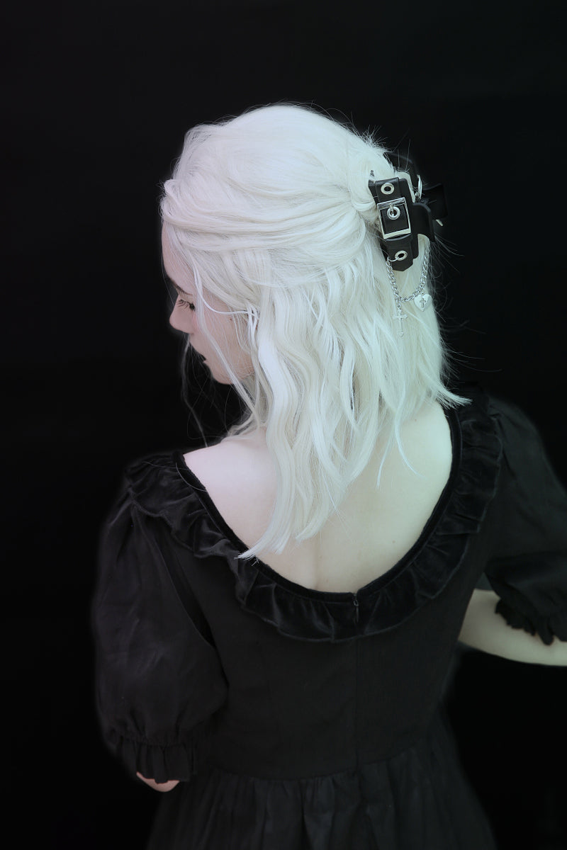 Strange Sugar - Gothic Lolita black Alloy Clip With Chains