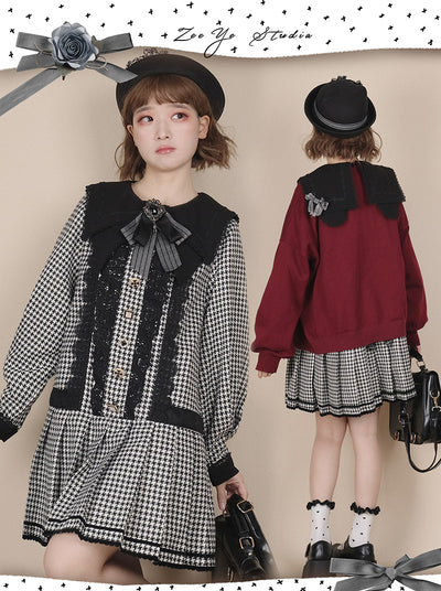 ZeeYe~Houndstooth Low Waistline Lolita Dress   