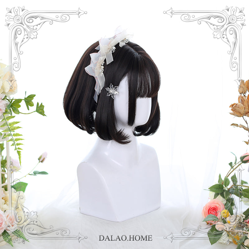 Dalao Home - Sweet 30cm BOBO Short Lolita Wig Multicolors brown black(8-08)