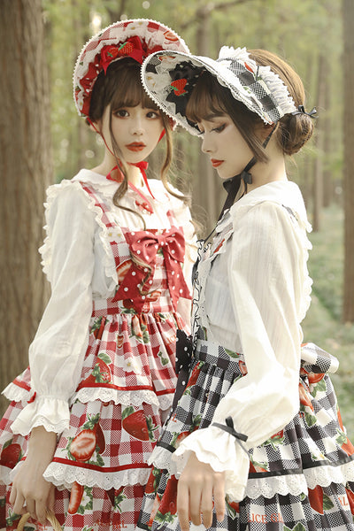 Alice Girl~Sweet Plaid Lolita Salopette Dress   