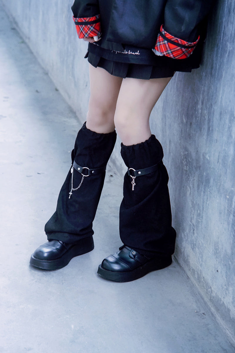 Strange Sugar - Handmade Suede Leather Buckle Gothic Leg Cover