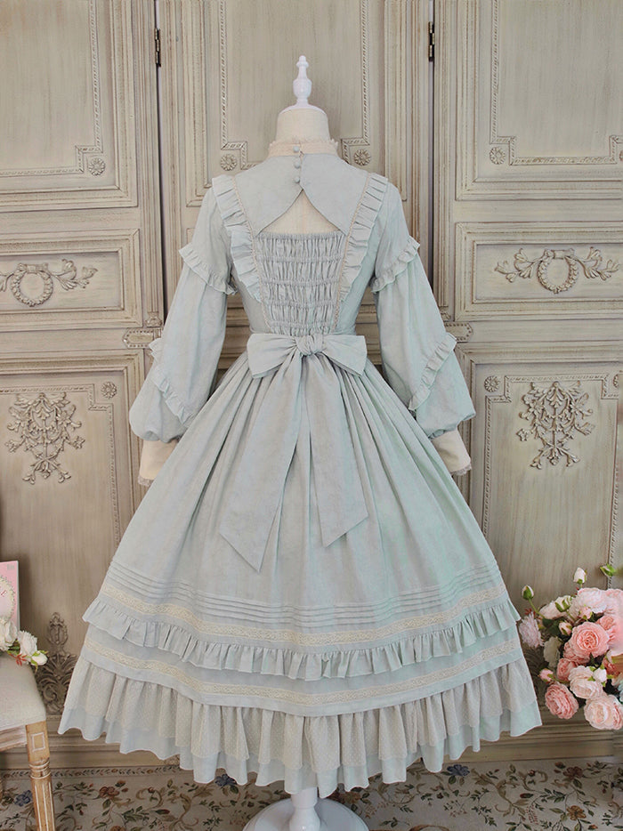 Alice Girl~Vintage Lolita OP Dress~Miss Lya's Jacquard Cotton Dress   