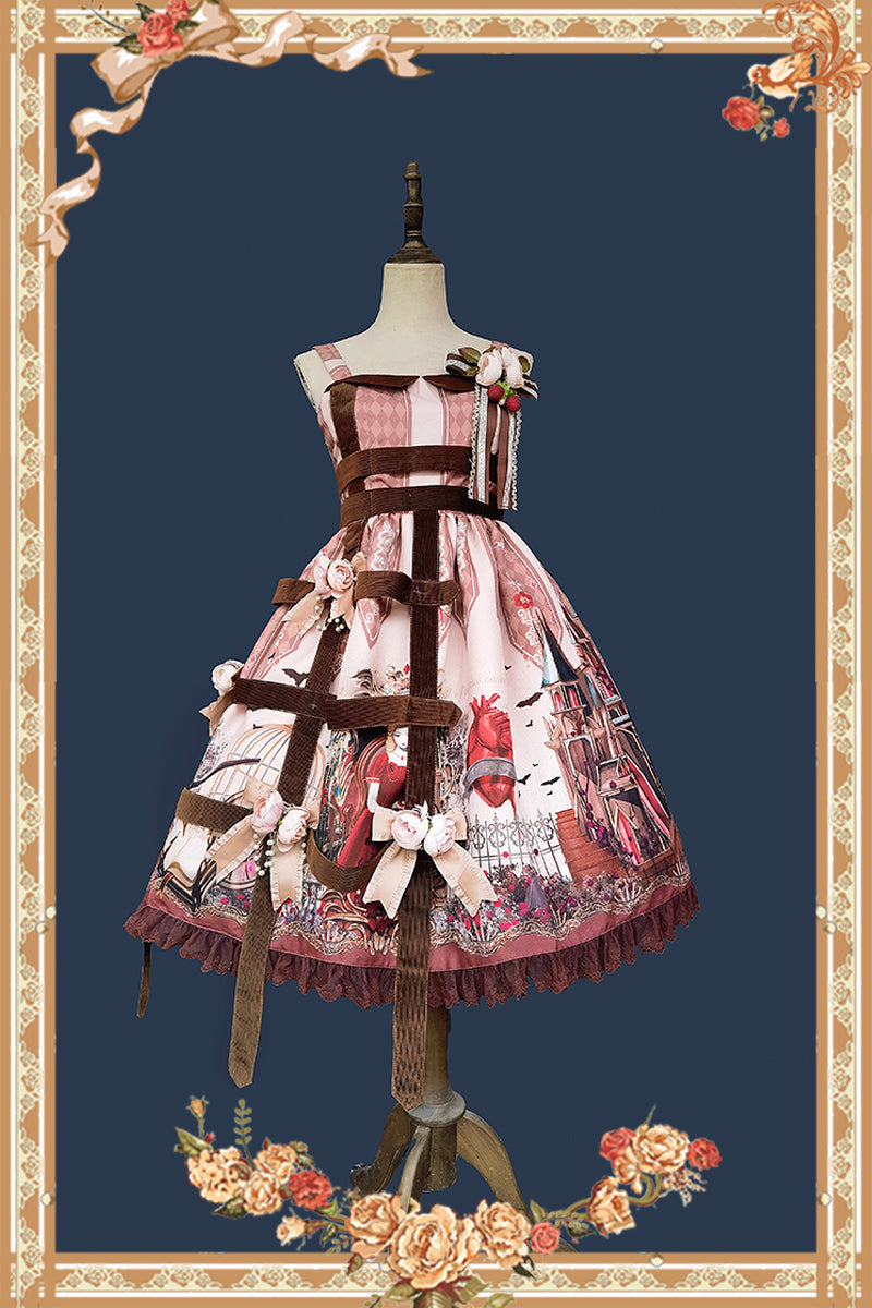 Infanta~Midnight Magic~Gothic Lolita JSK Dress S reddish brown 