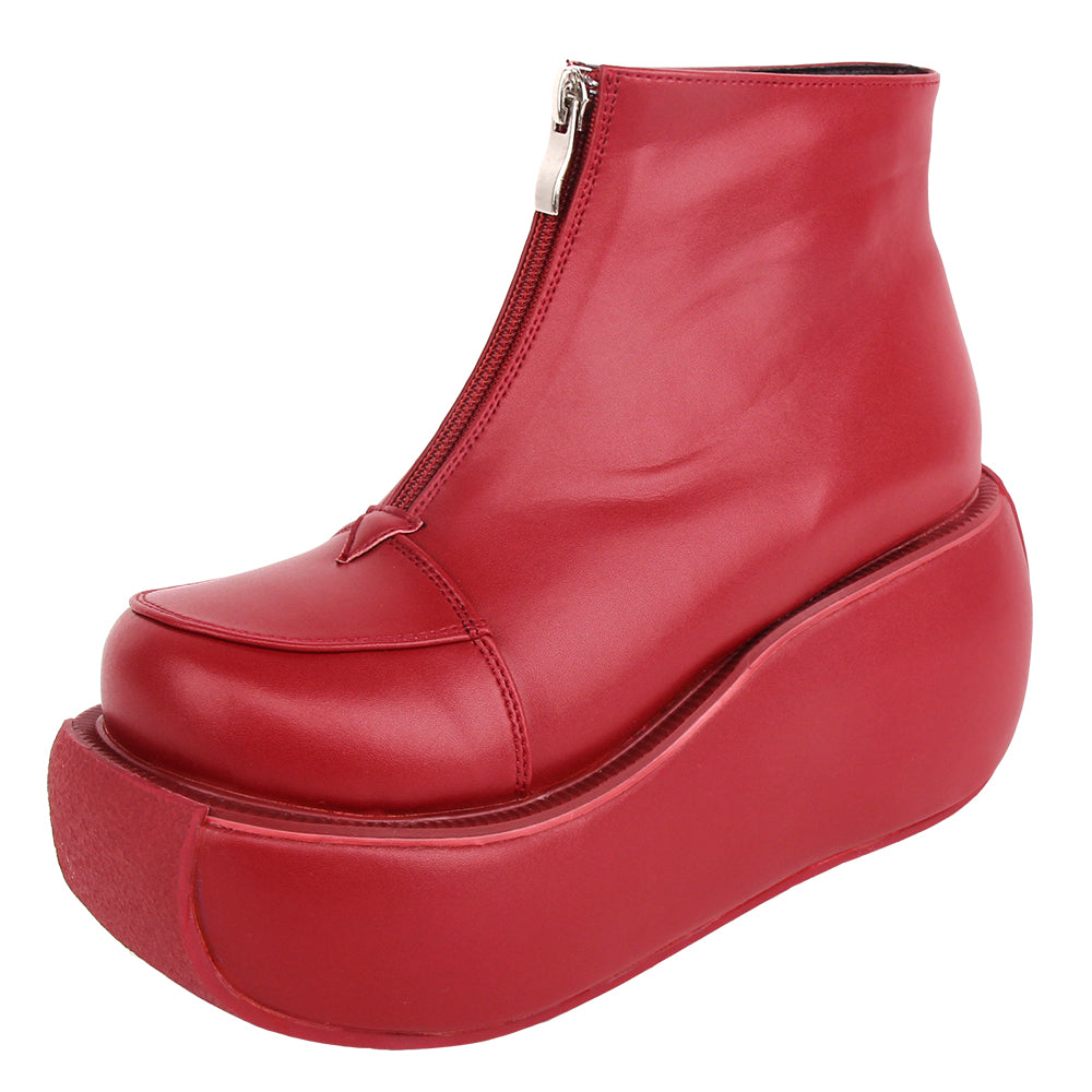 Angelic Imprint~Punk Lolita 8CM Zipper Red Boots 34 red 