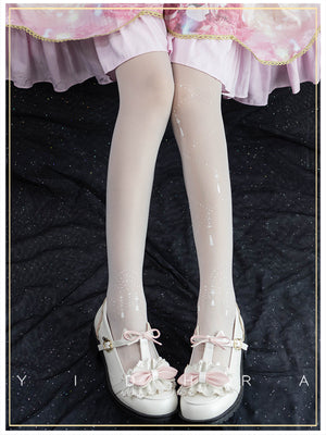 Yidhra - Song and Lights - Lolita Tights One Size white and white