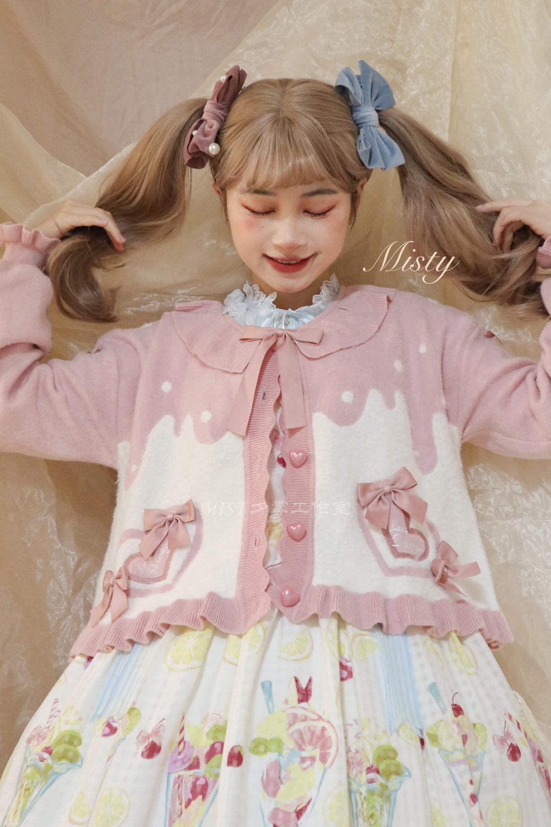 MIST~Beating Heart~Sweet Lolita Thick Sweater Coat Puff Sleeve   