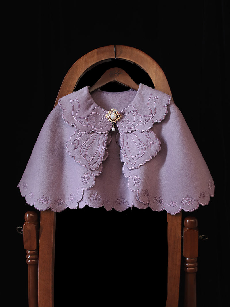 Alice Girl~Lolita little rose~Elegant Lolita Embroidery Cloak S purple(cloak) 