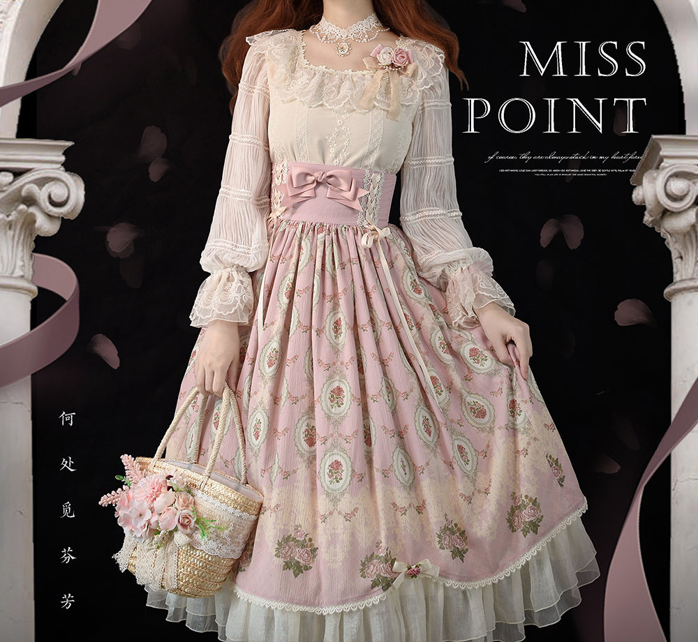Miss Point~Retro Lolita Lace Long Sleeve Blouse   