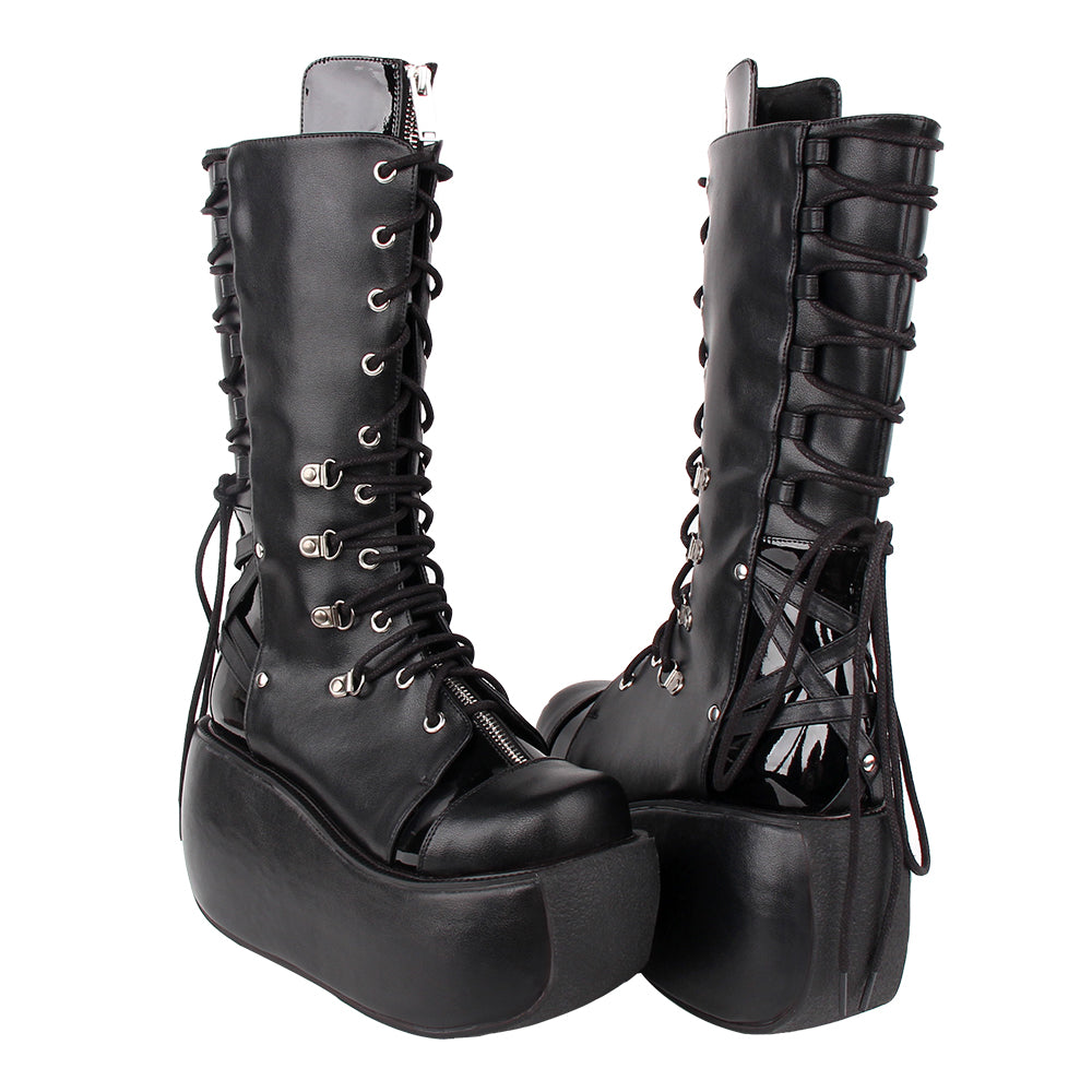 Angelic Imprint~Punk Lolita 10cm Black Boots   