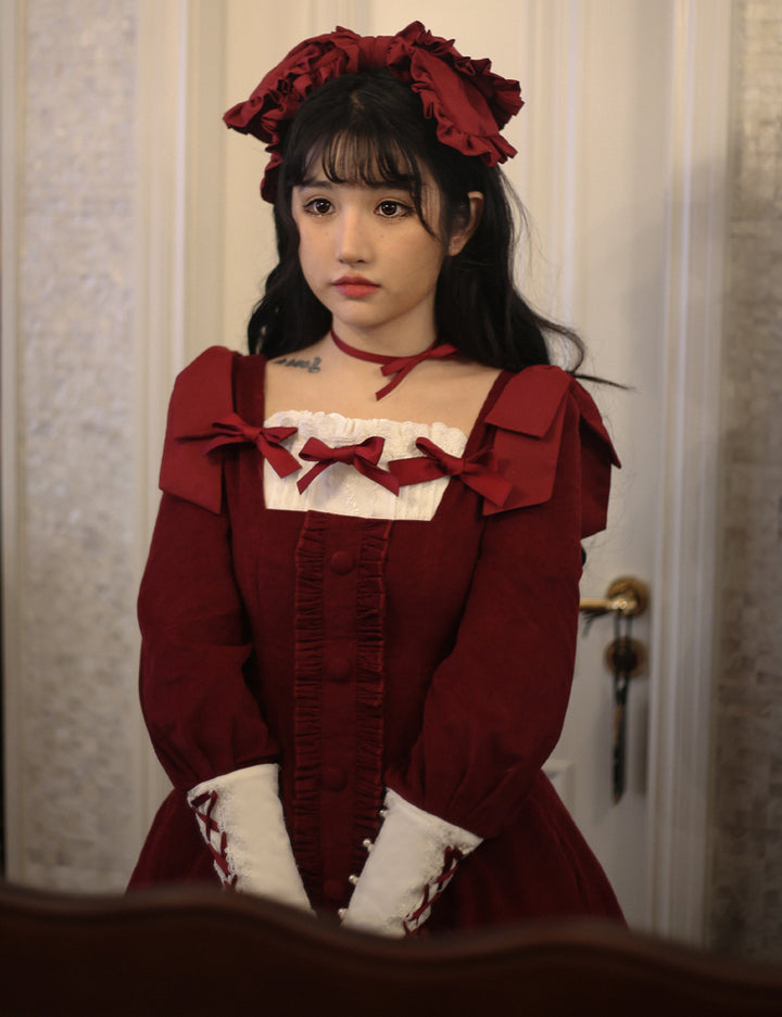 (BuyForMe) Sweet Wood~Annie's Gift~Elegant Velvet Lolita OP Dress   