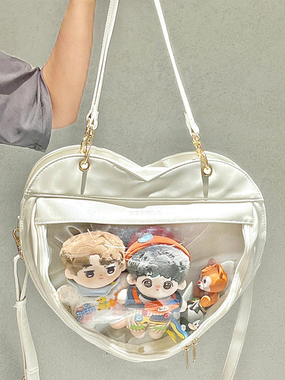 BerryQ~Casual lolita Ita Bag Transparent Heart-shaped Daily Bag   