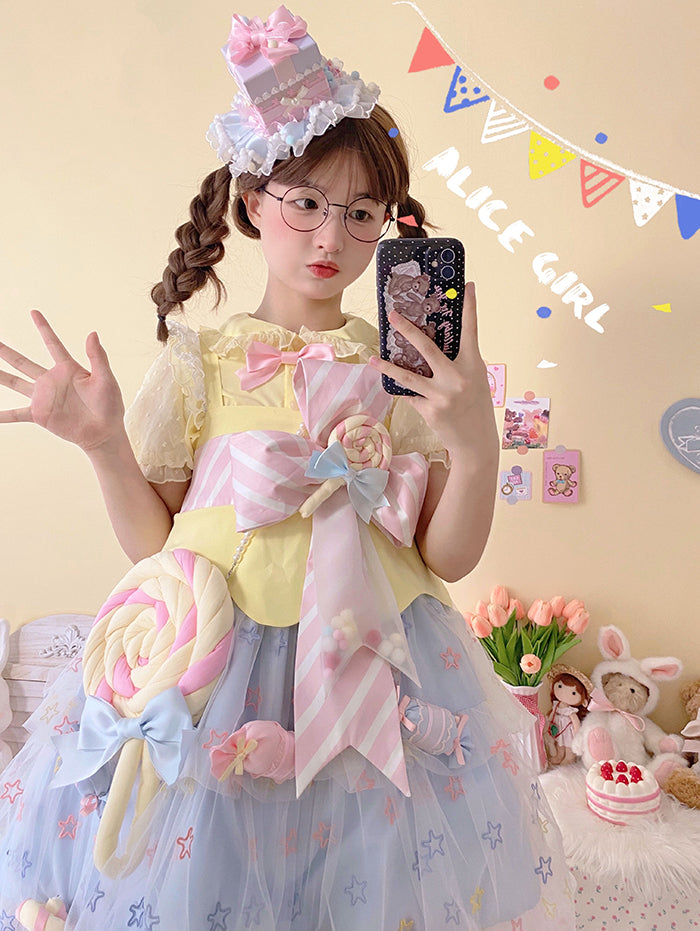 Alice Girl~Rainbow Candy Kawaii Lolita JSK Dress   