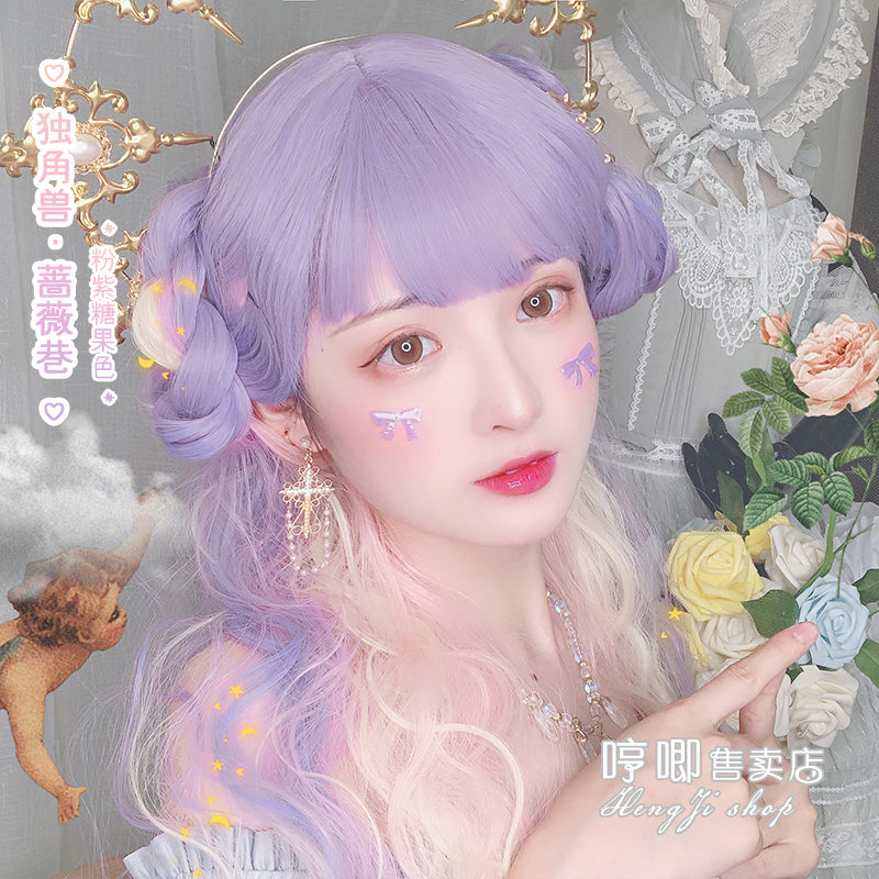 Hengji~Unicorn ~Long Curly Lolita Wig   