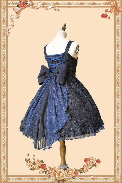 Infanta~Singer~ Lolita Plain Color JSK Dress S black bow 