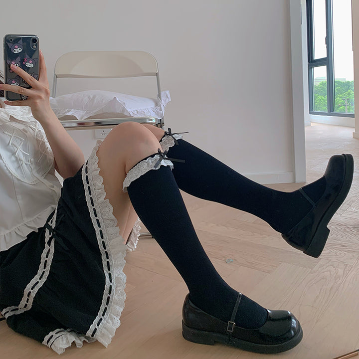 Roji roji~ Victoria Maid Lolita Lace Cotton Socks   