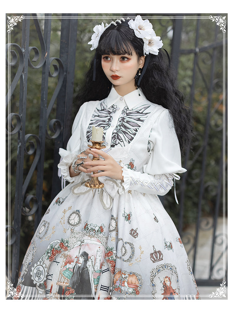 YingLuoFu~Black Fairytale~Gothic Twins Lolita JSK   