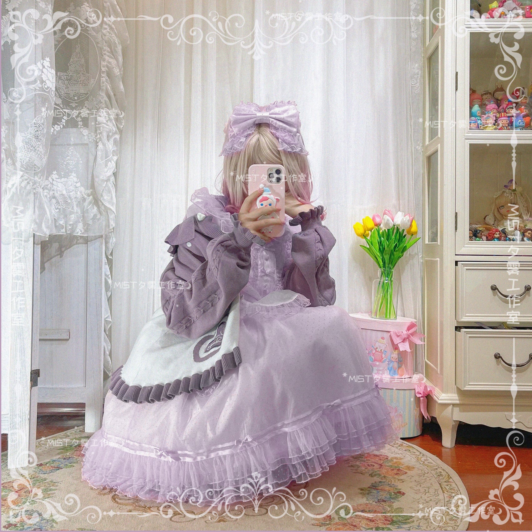 MIST~Beating Heart~Sweet Lolita Thick Sweater Coat Puff Sleeve 9908:115012