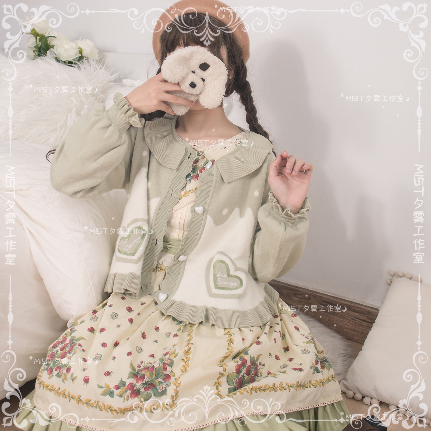 MIST~Beating Heart~Sweet Lolita Thick Sweater Coat Puff Sleeve 9908:115038