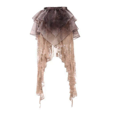Blood Supply~Dead Leaves At Dusk~Organza Lolita Lace Slit Skirt S tie-dyed SK 